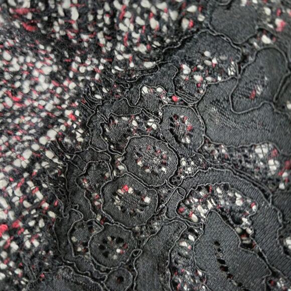 Karen Millen Tweed Jacket Lace Trim Suit Blazer Black Classic Textured Size 10 - Picture 5 of 15